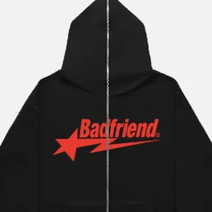 Bad Friend Full Zipper Hoodie Black/Red