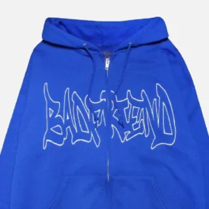 Bad Friend Graffiti Zip Up Hoodie Blue