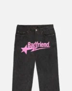 Bad Friend Latter Printed Jeans Black