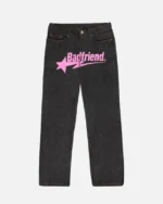 Bad Friend Latter Printed Jeans Black