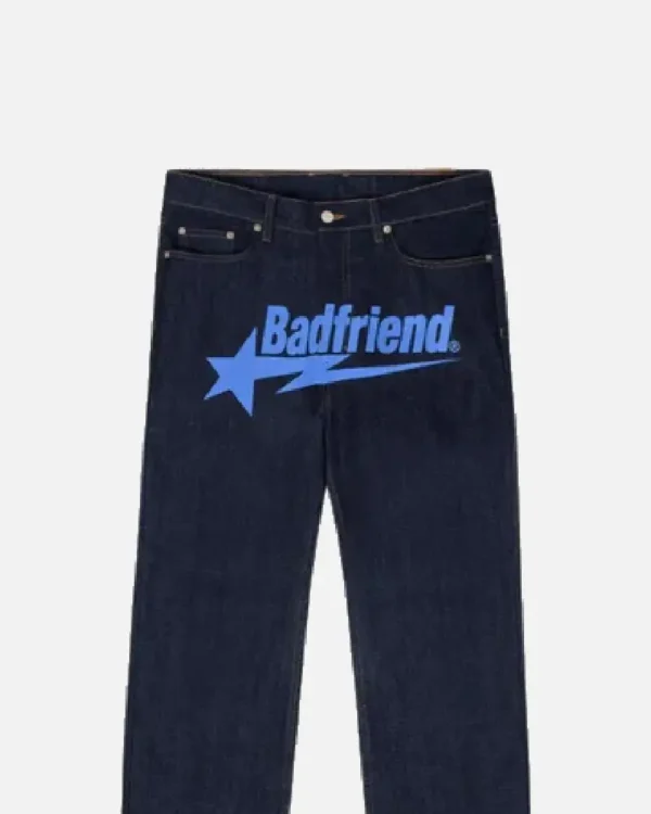 Bad Friend Latter Printed Jeans Black