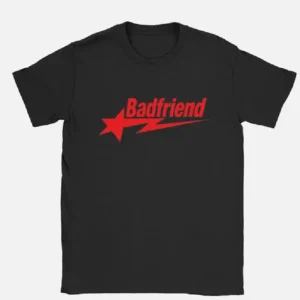 Bad Friend Letter Print Shirt Black/Red