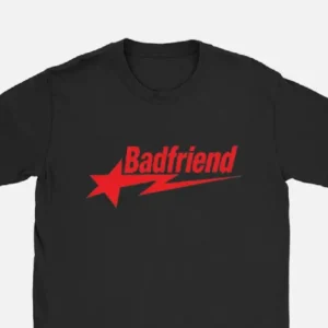 Bad Friend Letter Print Shirt Black/Red