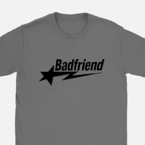 Bad Friend Letter Print Shirt Dark Grey/Black