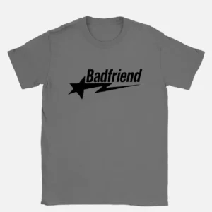 Bad Friend Letter Print Shirt Dark Grey/Black