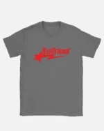 Bad Friend Letter Print Shirt Dark Grey/Red