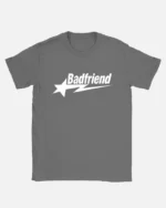 Bad Friend Letter Print Shirt Dark Grey/White