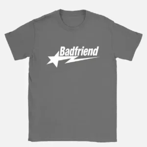 Bad Friend Letter Print Shirt Dark Grey/White