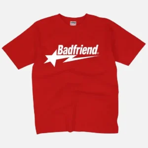 Bad Friend Letter Print Shirt Red/White