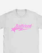 Bad Friend Letter Print Shirt White/Pink