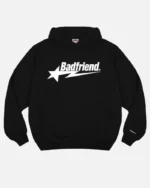 Bad Friend Letter Printed Hoodie Black/White