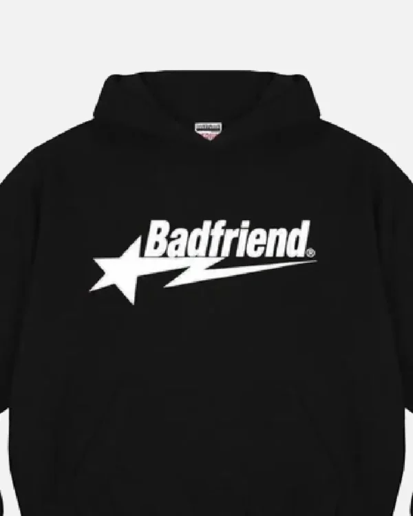 Bad Friend Letter Printed Hoodie Black/White