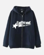 Bad Friend Zip Hoodie Black