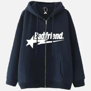 Bad Friend Zip Hoodie Black