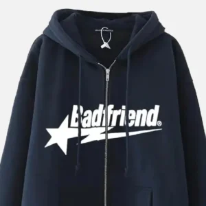 Bad Friend Zip Hoodie Black