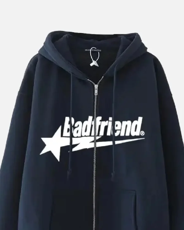 Bad Friend Zip Hoodie Black