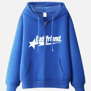 Bad Friend Zip Hoodie Blue