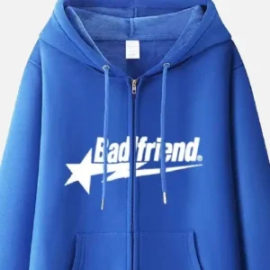 Bad Friend Zip Hoodie Blue